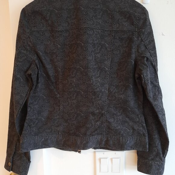 Lace Print Jacket Grey NWT Size Medium Kenneth Cole Reaction - Picture 8 of 16